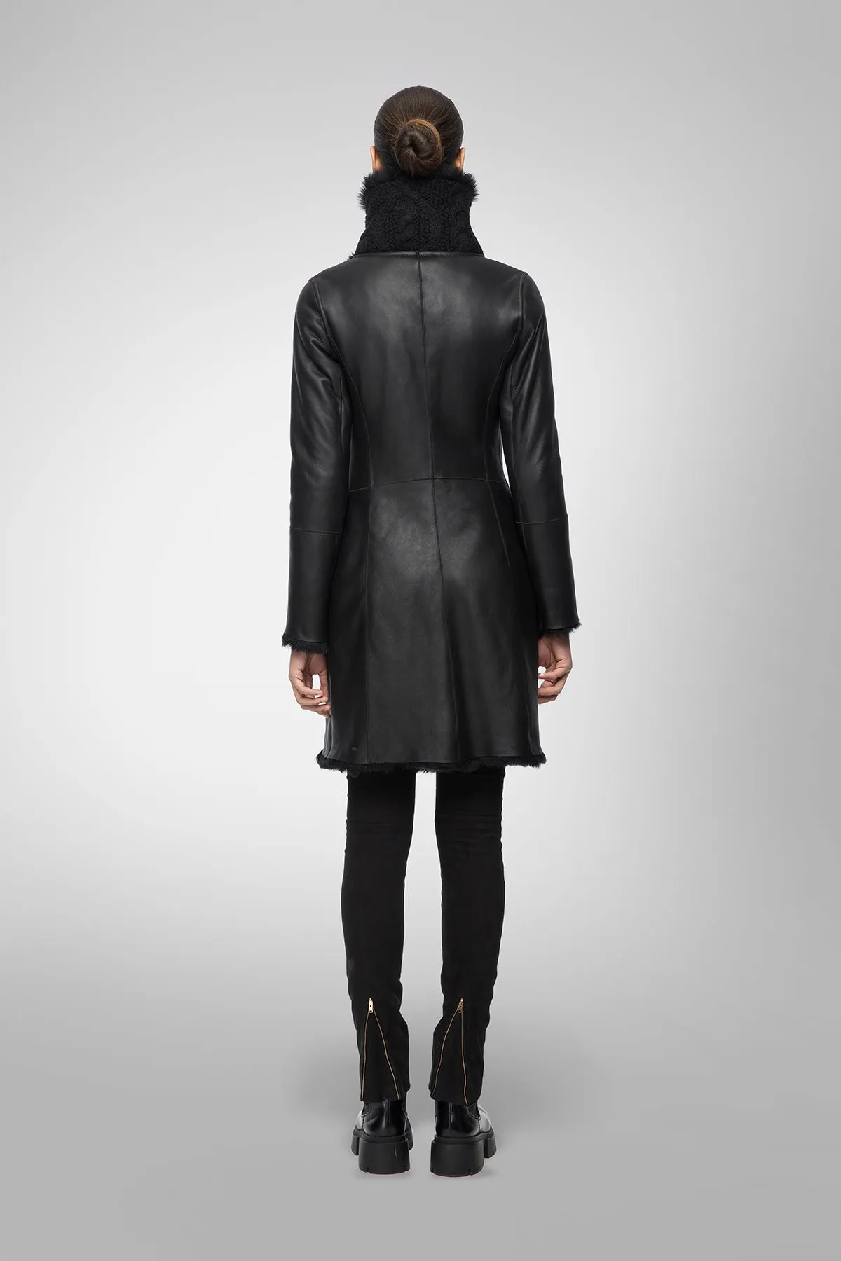 Valerie - Black Shearling Coat