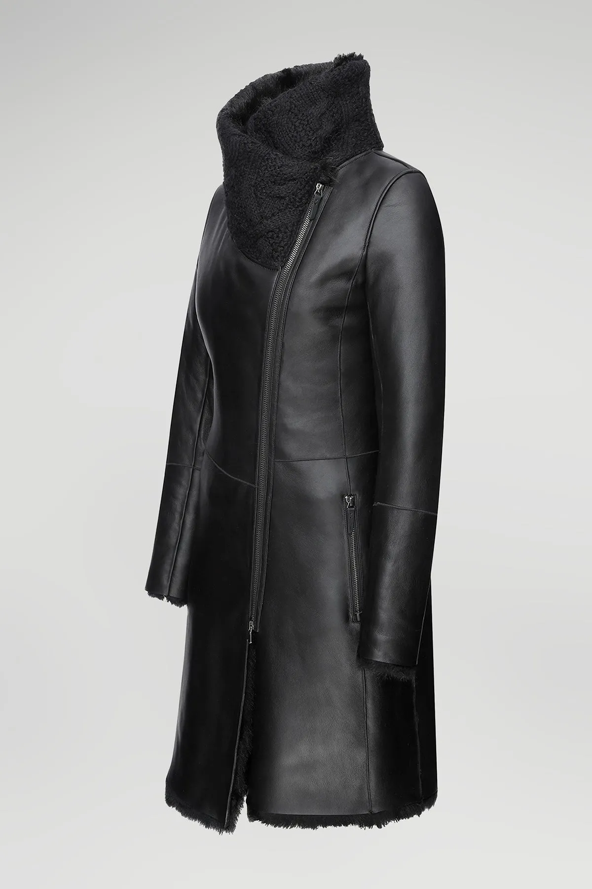 Valerie - Black Shearling Coat