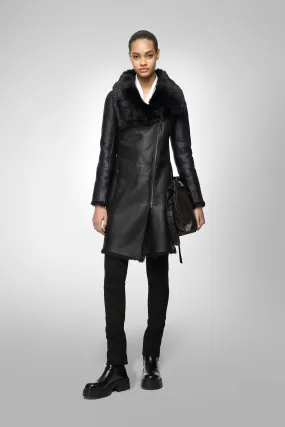 Valerie - Black Shearling Coat