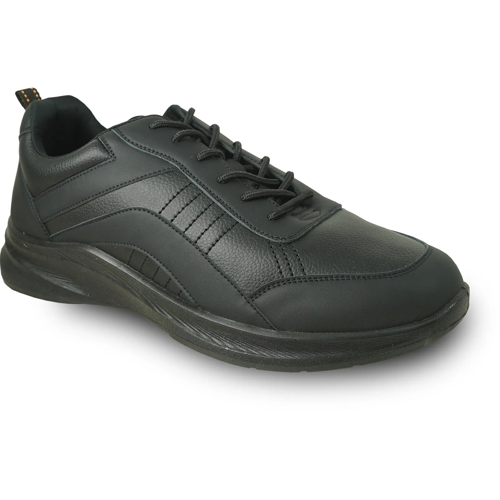 VANGELO Men Slip Resistant Shoe JIMMY-4 Black  - Wide Width Available