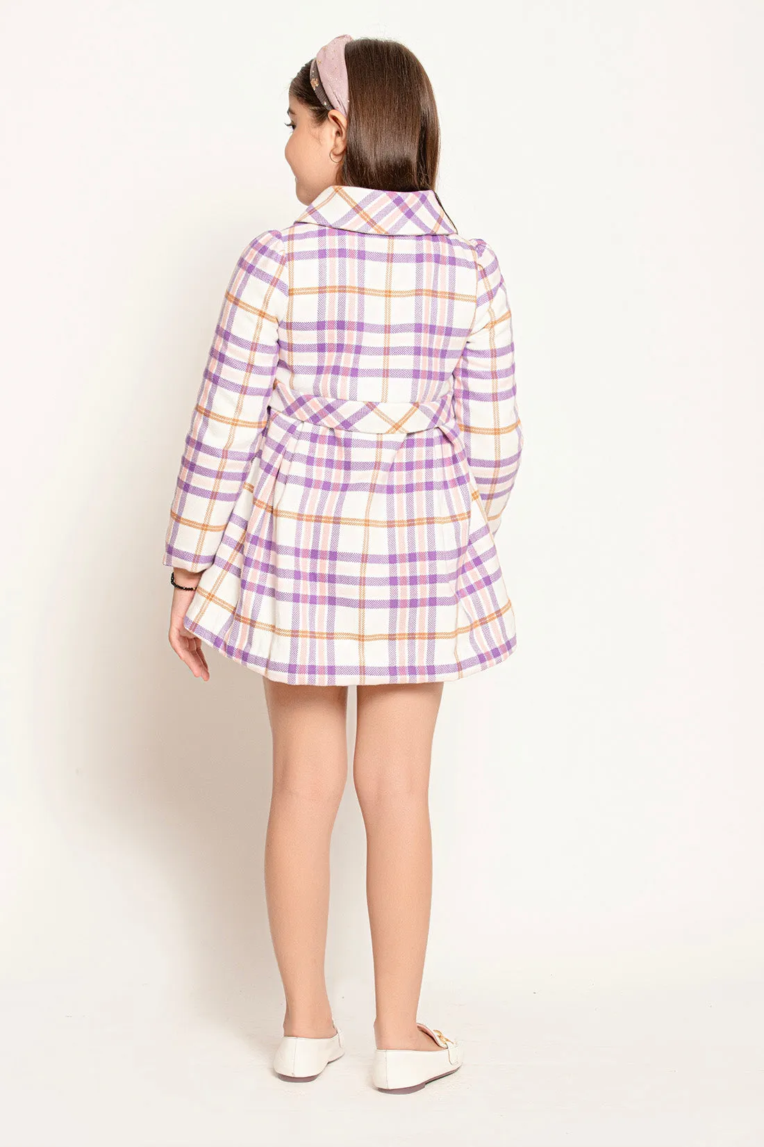 Varsity Chic Checkered Dreams Coat for Girls