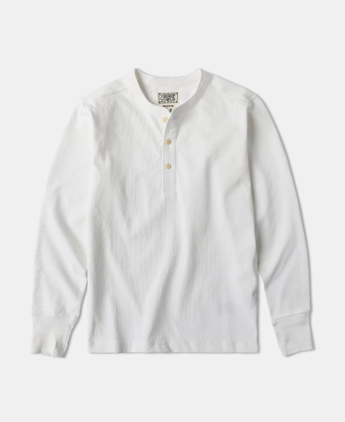 Vintage Long Sleeve Henley Shirt - White