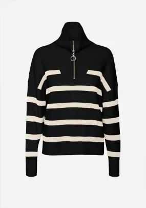 VMSaba Stripe LS 1/4 Zip Sweater