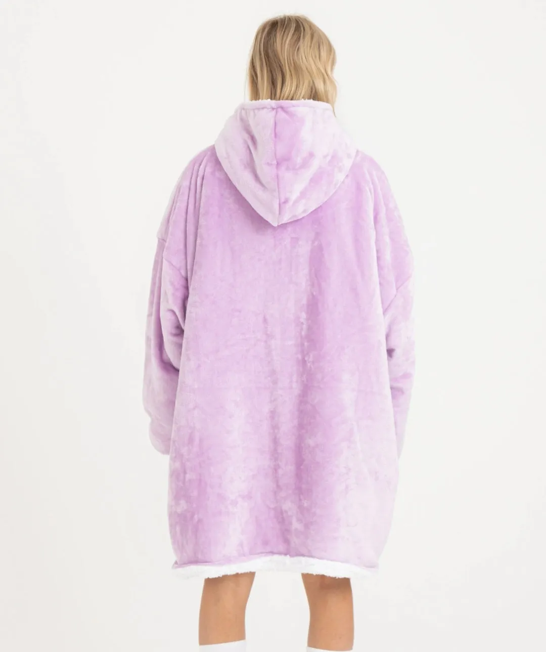 Winter Warm Soft Velour Hoodie Blanket Pocket Big Soft Robe Bathrobe Sweatshirt Pullover