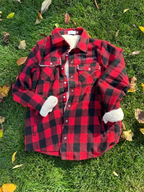 Wisconsin Plaid Sherpa Shacket