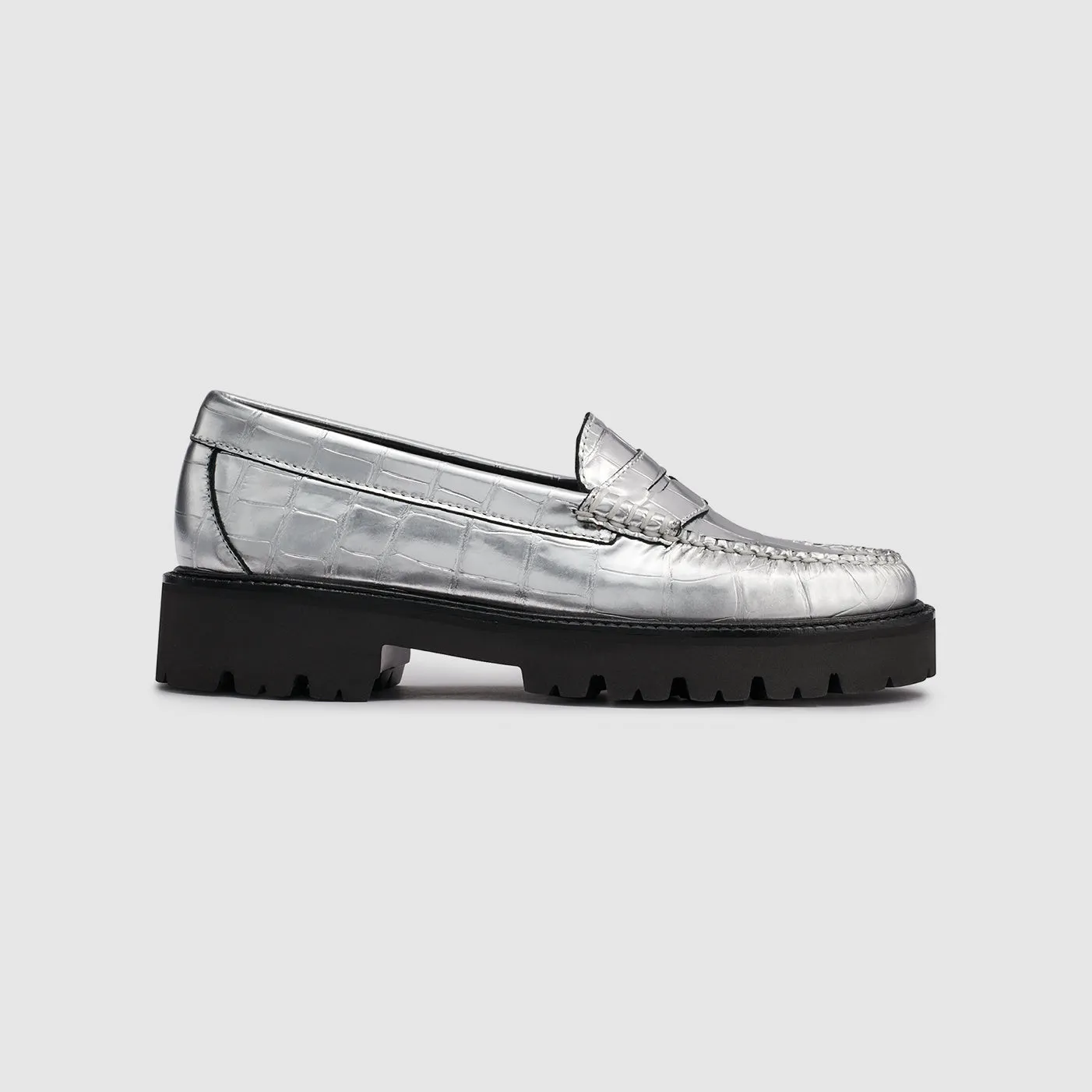 Womens Whitney Metallic Croc Super Lug Weejuns Loafer