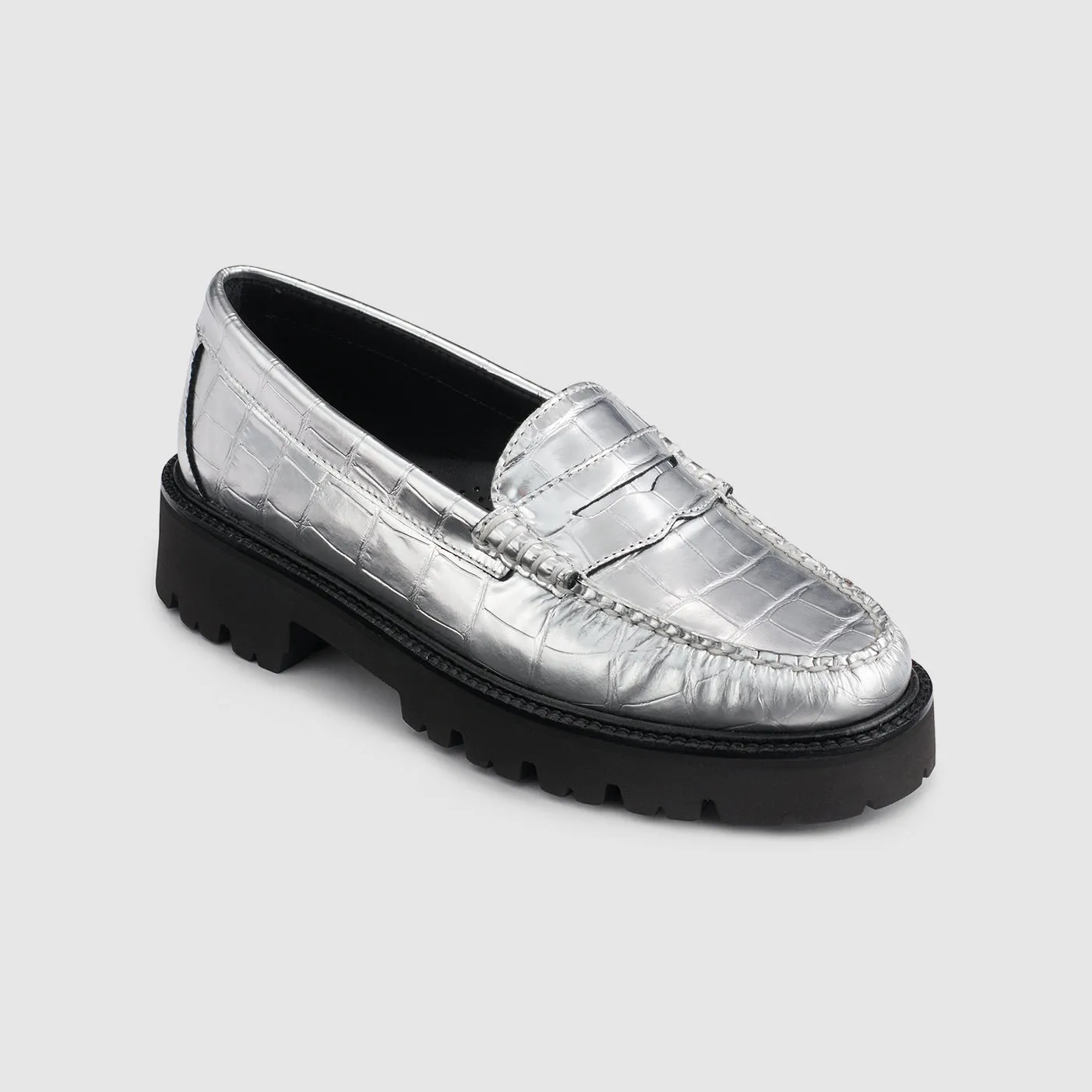 Womens Whitney Metallic Croc Super Lug Weejuns Loafer