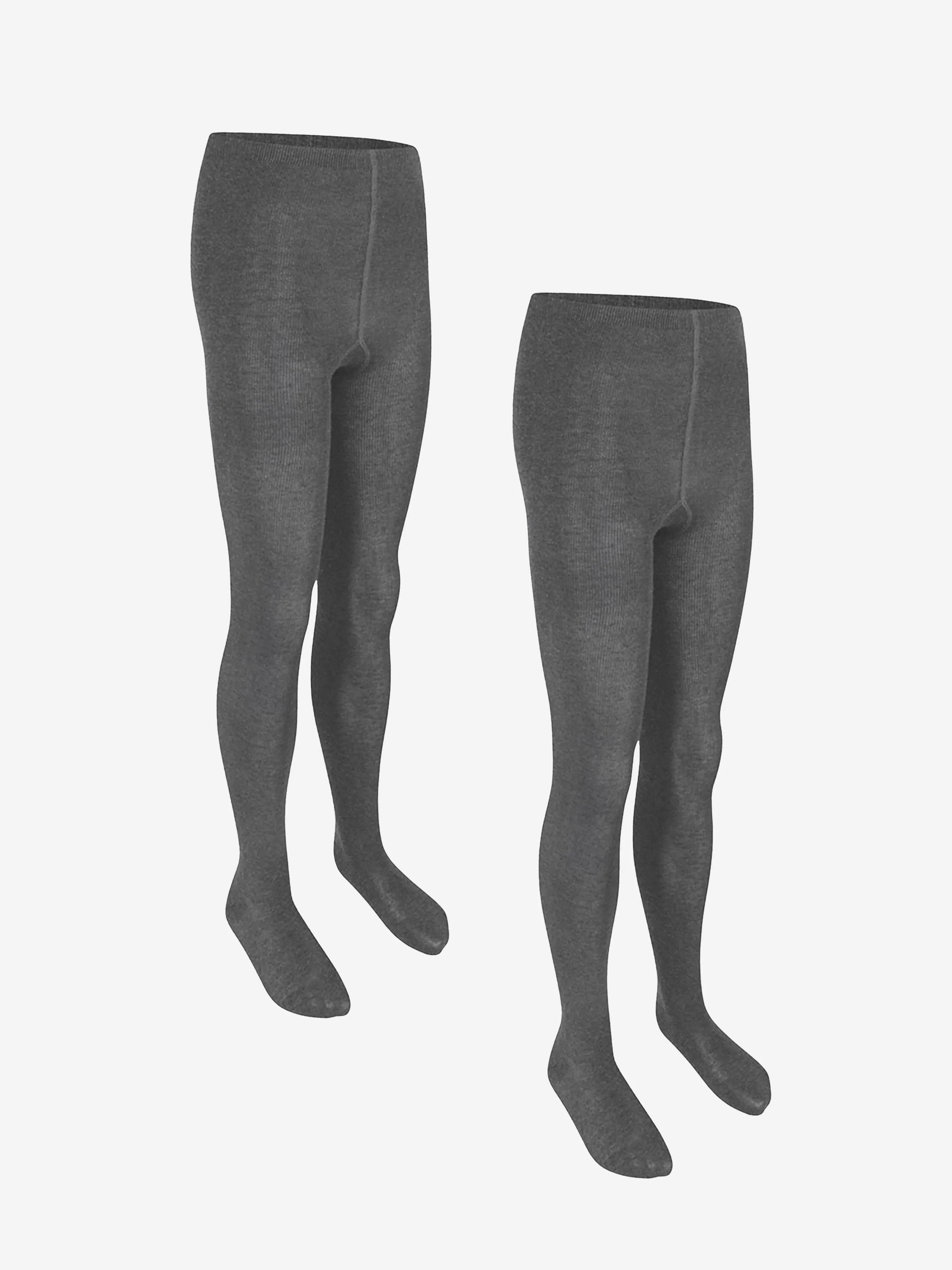 Zeco Girls School Cotton Tights (2 Pack) in Grey